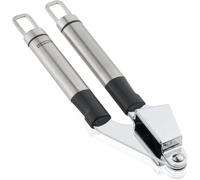 Leifheit Presse-ail ProLine, Coupe-ail manuel en acier inoxydable | Grille amovible, hache l’ail épluché ou non en petits morceaux d’une simple pression, compatible lave-vaisselle, manche ovale
