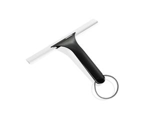 Leifheit Raclette Douche Cabino Black, idéale pour Cabine de Douche, 24 cm | Raclette vitres avec cordon de suspension, élimine efficacement les traces d’eau et les dépôts de calcaire, design noir