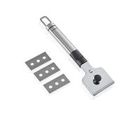 Leifheit Racloir pour Plaque de Cuisson, livré avec 3 Lames | Grattoir pour plaques vitrocéramiques, protège-lame pour un rangement sécurisé, avec œillet de suspension