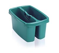 Leifheit Seau de nettoyage Combi Box, Bassine rectangulaire à 2 compartiments pour l’eau et les articles ménagers, Récipient empilable avec le seau Combi