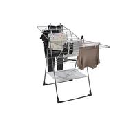 Leifheit Séchoir à Linge Classic 250 Flex Black, 25 m d'étendage, Noir | Étendoir à linge avec ailes réglables en hauteur, filet pour linge délicat, capacité de 2 machines, séchoir élégant