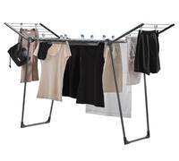 Leifheit Séchoir à linge Pegasus 150 Solid Slim sur pied – grande surface, compact, noir