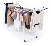 Leifheit Séchoir à Linge Pegasus 180 Solid Étendoir sur Pied 18 m Blanc/Bleu Ailes Dépliables Supports Latéraux
