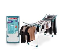 Leifheit Séchoir à linge Pegasus RockSolid, étendoir à Linge robuste | Stable, avec des barres extra-épaisses, grande capacité de séchage de 21 mètres, tancarville pour intérieur et extérieur