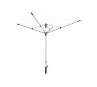 Leifheit Séchoir parapluie LinoLift 500, étendoir à linge 50 m, séchoir à linge avec housse de protection, douille de fixation, supports cintres, hauteur ajustable de 85 à 180 cm, ouverture facile