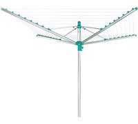Leifheit Séchoir Parapluie Linomatic 500 Easy, Séchoir à linge 50 mètres | Séchoir rotatif d’extérieur avec système Easy-Lift, fils rétractables anti-saleté, capacité 5 machines, douille incluse