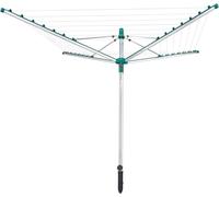 Leifheit Séchoir parapluie Linomatic V400, étendoir à linge 40 m avec douille de fixation et système Easy-Lift, séchoir à linge avec rétractation automatique des fils, 2 pièces en colonnes verticales