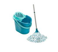 Leifheit Set Classic Mop – seau essoreur avec lave-sol, franges viscose absorbantes, Turquoise