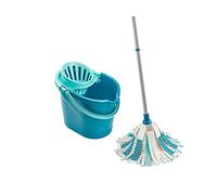 Leifheit Power Mop 3-en-1 52106 - Seau essoreur 12 L, balai viscose Bleu/Blanc