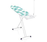 Leifheit Table à Repasser Air Board Express M Solid, Design Palm Leafs | Pour centrale vapeur, surface 120 x 38 cm, ultralégère, hauteur réglable de 76 à 100 cm, avec guide-fil et porte-cintres