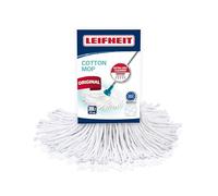 Leifheit Tête de Rechange Classic Mop Cotton, mop serpillère 23 cm | Fibres Coton Absorbant, tête de balai filetage universel, tête balai à franges lavable à 60 °C, pour carrelage et pierre