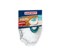 Leifheit Tête de Rechange Clean Twist Disc Mop Ergo Microfibre, Lot de 2 | Microfibres haute absorption, lavable à 60 °C, pour balai rotatif, nettoyage tous types de sols, absorbe eau et saletés