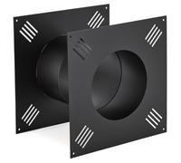 LEIFIDE Dé à coudre mural pour conduit de cheminée isolé à double paroi | Dé mural en acier robuste pour conduit de poêle à bois, passage sûr de cheminée, design résistant à la chaleur, noir