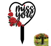 LEIIERUY décoration funéraire extérieur cœur 1 pièce - Plaque commémorative métal rouillé 30x18cm - Ornement de Tombe Jardin Hommage Souvenir Intemporel