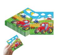 LEIIERUY Serviettes à thème Tracteur pour Anniversaire, Pack de 40 Serviettes, 33x33 cm - Idéales pour fêtes d'enfants, Anniversaires, et événements à thème
