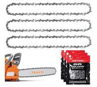Leikedun 3PCS Chaînes de Tronçonneuse 35 cm 3/8" LP Jauge 1,1mm 50 Maillons | Chaîne à Faible Rebond, Chaîne de Rechange, Compatible avec Stihl MS 170/180 MSE 170C et autres
