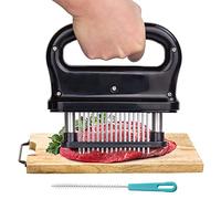 Leikurvo Attendrisseur de viande : attendrisseur de viande steaker, attendrisseur de viande en acier inoxydable avec 48 lames et brosse de nettoyage, outil de cuisine pour poulet, porc, bœuf grillade