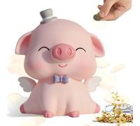 Leikurvo Tirelire cochon rose, Kawaii, en plastique, à ouvrir, pour filles et garçons