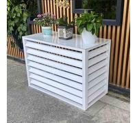 Leilaohu Cache Climatiseur en Aluminium, Couverture De Climatiseur, Protection De Unité Extérieur pour Pompe À Chaleur A,110x60x80cm