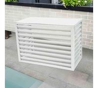 Leilaohu Cache Pompe A Chaleur Extérieur, Cache Climatiseur Exterieur en Aluminium avec Couvercle Supérieur for Plus D'intimité, Réduction du Bruit B,110x60x80cm