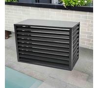 Leilaohu Cache Pompe A Chaleur Extérieur, Cache Climatiseur Exterieur en Aluminium avec Couvercle Supérieur for Plus D'intimité, Réduction du Bruit A,110x60x80cm