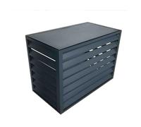 Leilaohu Cache-Unité Extérieure en Aluminium pour Climatiseur, Grille De Protection pour Climatiseur Extérieur, Abri pour Pompe À Chaleur, Blanc Gray Flat Roof C,110 * 60 * 80cm