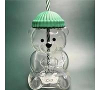 Leilaohu Gourde Ourson Paille Mignonne Tasse À Boisson Forme d'ours Bouteille Eau pour Enfants Ados Adultes Idéal pour Smoothie Café Thé 2pcs