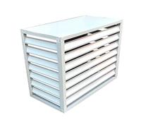 Leilaohu Grille De Protection pour Climatiseur, Cache-Climatiseur De Fenêtre, Housses De Climatiseur Extérieures pour Dissimuler Le Climatiseur Et Préserver L'intimité White,110cm