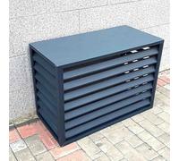 Leilaohu Pare-Vue Décoratif pour Climatiseur, Cache en Aluminium pour Unité Extérieure, Cache De Protection pour Groupe De Condensation 110X60X80CM,Gris