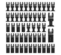 LEILUO 50 Pièces Lames de Scie Oscillantes pour Bois & Plastique | Kit universel pour outil multifonctions avec sac de rangement. Convient pour DeWalt, Parkside, Black&Decker, Makita & plus.