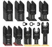 LEILUO Kit d'accessoires multitool 50 pièces pour bois clous et cloisons sèches Lames de scie oscillantes universelles avec sac de rangement Compatible avec DeWalt Makita Dremel et plus