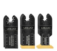 LEILUO Lot de 12 lames d'outils multifonctions en titane pour bois et métal | Ensemble de lames de scie oscillante, coupe plongeante du bois avec clous de tuyau, cloison sèche, compatible avec DeWalt