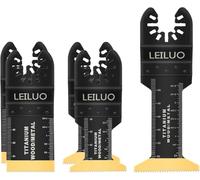 Leiluo Lot de 5 lames oscillantes en titane pour outils multifonctions pour matériaux durs en métal et bois Lame de scie oscillante Compatible avec Dewalt Makita Ryobi