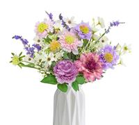 LEIMEND 11 Pièces Fleurs Artificielles Bouquet de Fleurs Artificielles | Haut de Gamme Fleur Artificielle pour Maison Salon Mariage Chambre Jardin Faux Bouquet de Fleur（Violet）