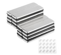 LEIMEND 16 Pièces Aimant Puissant 40x10x3mm Aimant Neodyme Magnet avec Adhésif Aimant Rectangulaire pour Tableau Blanc Réfrigérateur Tableau d'affichage Atelier Tableau Magnétique