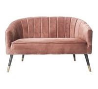 Leitmotiv - Canapé 2 places Décoration en polyester effet velours - Rose - Royal rose G