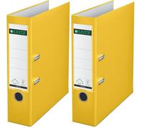 Leitz - 10105015 - Classeur à levier en carton - Format A4-600 feuilles - Etiquette 190 mm - Lot de 2 - Jaune