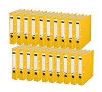 Leitz 10155015 Lot de 20 classeurs à levier en plastique 180° Format A4 Fin 5 cm Carton 90% recyclé 30% plastique recy vec mécanisme à 180° 350 feuilles Jaune