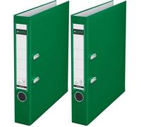 Leitz 10155055 Classeur à levier Format A4 Capacité 350 feuilles Vert (Lot de 2)