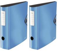 LEITZ 10471030 - Archivador de palanca polyfoam 180º lomo curvado cierre con goma Active Solid DIN A4 82 mm. color azul (Lot de 2)