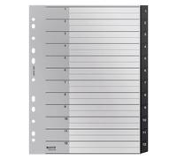 Leitz 12090000 Intercalaire De Classement Onglet Avec Index Numérique Polypropylène (Pp) Noir Et Blanc
