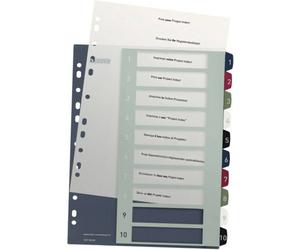 Leitz 1237 Style Répertoire DIN A4 1-10 polypropylène multicolore 10 onglets extra-large, imprimable 1237-00-00