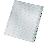 Leitz 1282 Répertoire DIN A4, extra-large 1-12 polypropylène gris 12 onglets 12820000