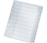 Leitz 1285 Répertoire DIN A5, extra-large 1-10 polypropylène gris 10 onglets 12850000