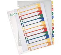 Intercalaires A4+ polypropylène Esselte 12 onglets numériques multicolores - 1 jeu