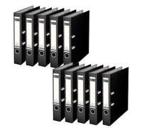 Leitz 180 Degrees Lime à Levier en plastique A4 50 mm, Noir, Lot de10