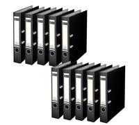 Leitz 180° Plastic Lever Arch File, 5,5 cm, 32 cm, 440g, noir, 10 pièces