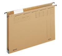 Leitz 1943-00-00 25 boîtes de classement suspendues ALPHA®, limitation latérale, fond plastique 28mm, carton natron, marron naturel
