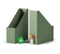 Leitz Porte-revues Puro A4 en carton – lot de 2, vert sauge, 10×25×30 cm