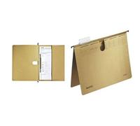 Leitz 1912-00-00 1912 Dossier suspendu ALPHA® - agrafage professionnel, carton natron, marron naturel